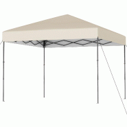 COSTWAY Auvent 3x3m pop-up, hauteur réglable, sac, 8 piquets, 4 cordes, UV50+, jardin, fête, blanc - blanc métal ZB34775YE