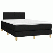 Décoshop26 - Cadre de lit LED avec sommier tête de lit matelas 120 x 200 cm tissu noir TDL0209289 - noir 3001708947762
