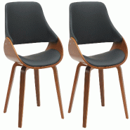 Décoshop26 - Chaises de salle à manger x2 design scandinave en bois courbé couleur noyer et PVC noir 10_0007513 - noir Bois massif 3000266149977