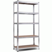 Décoshop26 - Etagère établi de garage à 5 niveaux charge max.175kg ajustable 90 x 40 x 180cm gris 20_0000596 - gris 3001008369608 Décoshop26 - Etagère établi de garage à 5 niveaux charge max.175kg ajustable 90 x 40 x 180cm gris 20_0000596 - gris 3001008369608