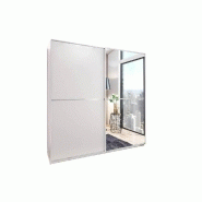 DRESSING COULISSANT HENDRIX 1 PORTE BLANC MAT / 1 PORTE MIROIR L : 135 CM