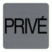 Exacompta - Réf. 67177E - 1 Plaque adhésive imitation aluminium Privé - 7,5x7,5 cm - Gris - gris 67177E