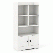 Helloshop26 - Armoire de rangement 60 x 29,5 x 120 cm avec 5 compartiments ouverts et 2 portes design moderne en panneau 20_0010203 - vert 30002260503