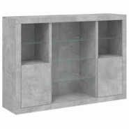 Helloshop26 - Buffet bahut commode armoire meuble de rangement organisateur cuisine salle de séjour salon avec lumières LED 3 pcs 02_0037220 - 30002 Helloshop26 - Buffet bahut commode armoire meuble de rangement organisateur cuisine salle de séjour salon avec lumières LED 3 pcs 02_0037220 - 30002