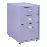 Helloshop26 - Caisson de bureau armoire meuble de rangement à roulettes acier 48 x 28 x 41 cm violet clair 03_0009124 - violet acier 3000224521227