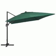 Helloshop26 - Parasol déporté avec lumières led aluminium 400 x 300 cm vert 02_0008453 - 3000451447765