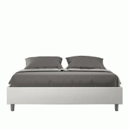 Lit Coffre Capitonné Simili Cuir Blanc Azelia 160X210 - blanc VE1621AZEL001-CT
