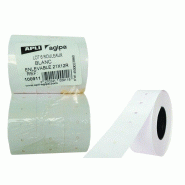 Lot de 6 rouleaux de 1000 étiquettes blanches pour pince, format 21x12 mm - 3270241009118