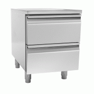 Meuble inox central 2 tiroirs profondeur 660 x 400 mm