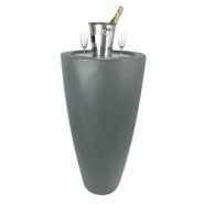 Plast&ampamp#039Up Rotomoulage Pot conique 3 en 1pot de fleurs- mange debout-seau a champagne dessus inox - GRIS - gris 0669014882745 Plast&ampamp#039Up Rotomoulage Pot conique 3 en 1pot de fleurs- mange debout-seau a champagne dessus inox - GRIS - gris 0669014882745