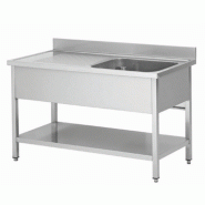 Plonge professionnel avec bac a droite 1000x600x850+100mm - PTHSTR106BR1