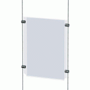 Porte affiche A4 vertical transparent pour câble - polystyrène 2mm