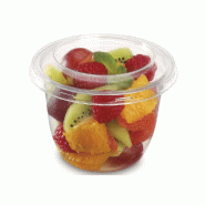 Pot à dessert plastique transparent avec couvercle 270ml - par 50