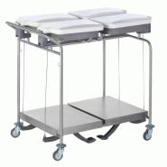 Sclessin 374.795S Chariot Porte-Sacs 4 Sacs Carrés Avec Couvercles Professionnel - 374.795S