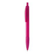 Stylo à bille en plastique - grip en caoutchouc coloré - couleur fuchsia - encre bleue - poids 6g Stylo à bille en plastique - grip en caoutchouc coloré - couleur fuchsia - encre bleue - poids 6g