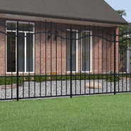 Vidaxl clôture de jardin avec sommet de lance noir 190 cm 151082