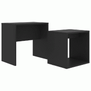 VidaXL Ensemble de table basse Noir 48x30x45 cm Bois d'ingénierie Modèle Atlas Office Pro Compact - 802886