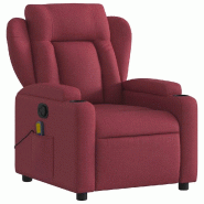 VidaXL Fauteuil de massage inclinable Rouge bordeaux Tissu Modèle Avelora - 8721012200647
