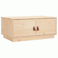 VidaXL Table basse 80x50x35 cm Bois massif de pin Modèle Luna Minimal - 818250XL