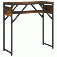 VidaXL Table console avec étagère chêne fumé 75x30x75 cm Modèle Atlas Master Confort - 837799