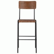 VidaXL Tabourets De Bar Lot De 2 Marron Contreplaqué Solide Et Acier - marron 280079 VidaXL Tabourets De Bar Lot De 2 Marron Contreplaqué Solide Et Acier - marron 280079