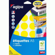 240 étiquettes jaunes multi-usage, diamètre 30 mm (10 feuilles A5 / cdt) - 3270241013580