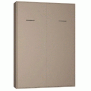 ARMOIRE LIT ESCAMOTABLE SMART-V2  TAUPE MAT COUCHAGE 140*200 CM.