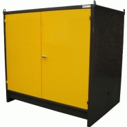 Bungalow de stockage pour déchets industriels et DMS avec bac de rétention - BS300