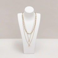 Buste colliers similicuir blanc 16x8,5x32 cm