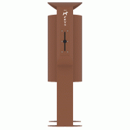 Corbeille ARKEA (40 à 100 Litres) sur pied + distributeur sacs canins - Aspect Corten, 40L_0