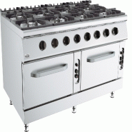 Cuistance BASE 900 Cuisinière à gaz 8 BR. Avec four à gaz - 7178.3030 COMBISTEEL - 7178.3030