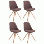 Décoshop26 - 4 chaises de salle à manger style scandinave en tissu marron pieds rond en bois clair CDS10346 - marron 3000475869604 Décoshop26 - 4 chaises de salle à manger style scandinave en tissu marron pieds rond en bois clair CDS10346 - marron 3000475869604