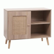 Décoshop26 - Commode armoire buffet compartiment de rangement en kubu et bois mélamine 67x80x38 cm aspect chêne 04_0006517 - 3000261801252 Décoshop26 - Commode armoire buffet compartiment de rangement en kubu et bois mélamine 67x80x38 cm aspect chêne 04_0006517 - 3000261801252