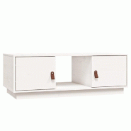Décoshop26 - Table basse de salon avec compartiment de rangement design moderne 100 x 50 x 35 cm bois de pin blanc DEC037783 - blanc Bois massif 3000