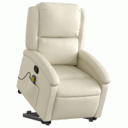 Fauteuil inclinable de massage Crème Similicuir Modèle Dermelia - 8721012167223