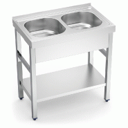 FRICOSMOS Evier à encastrer avec étagère.2C 800x500x850 mm. Dimensions cuve 340x370x150 mm. - inox 050810OST
