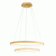 Gea Luce Lampe À Suspension Krizia S/2 3000K 88W 6000Lm Or Brossé, Led Dimmable, Design Moderne - Gealuce - KRIZIA S/2 3000K - ORO