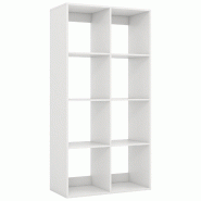 Helloshop26 - Bibliothèque moderne 69,5 x 33 x 137 cm avec 8 cubes de rangement ouvertes et sécurité anti-basculement en bois blanc 20_0017206 - 30