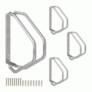 Lot de 2 supports muraux pour vélo pratique rangement économique garage 32,5 x 9 x 29,5 cm en acier argenté 13_0016100 - argenté acier 3000248236275