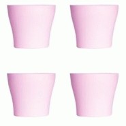 Lot de 4 Pots à Fleurs en Plastique Rose Avec Cache-Pot GH629PK St Helens Home and Garden - 20 Cm x 14.5 Cm - 3666630000895 Lot de 4 Pots à Fleurs en Plastique Rose Avec Cache-Pot GH629PK St Helens Home and Garden - 20 Cm x 14.5 Cm - 3666630000895