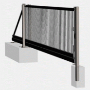 Portail coulissant auroportant a elite / simple vantail / droit / ajouré / en acier