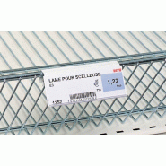 Porte étiquette panier fil blanc 100x40mm - plastique, fixation résistante