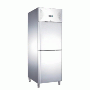 Romux® Armoire Réfrigérée Négative 2 Portillons 68 cm avec Refroidissement Froid Ventilé en Acier Inox avec Capacité de 430 L - 3 Étagères et