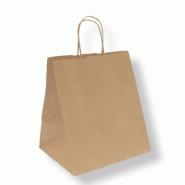 Sac papier kraft brun 26+20x27cm