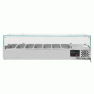 Vaiotec EASYLINE Réfrigérateur 330 avec couvercle en verre 7xGN1/4 - 1500 - inox 10029 Vaiotec EASYLINE Réfrigérateur 330 avec couvercle en verre 7xGN1/4 - 1500 - inox 10029