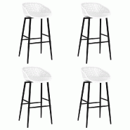 VidaXL Chaises de bar lot de 4 blanc Modèle Titan Select Pro - 248162_0
