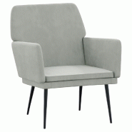 VidaXL Fauteuil Gris clair 62x79x79 cm Velours Modèle Vega Master Flex - 351372