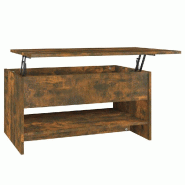 VidaXL Table basse Chêne fumé 80x50x40 cm Bois d'ingénierie Modèle Ombre Tau Prime Plus - 819296XL