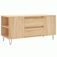 VidaXL Table basse chêne sonoma 102x44,5x50 cm bois d'ingénierie Modèle Atlas Essence - 830999