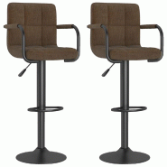 VidaXL Tabourets de bar lot de 2 marron tissu Modèle Aero Panorama Soleil - 334638